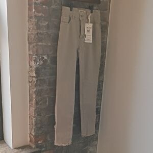 Charlie B Women's Straight Leg Jeans in Light Tan